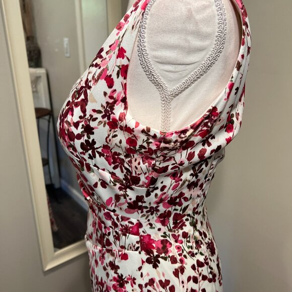 Taylor Floral Asymmetrical Sleeveless midi dress, Size 6 - Picture 7 of 16